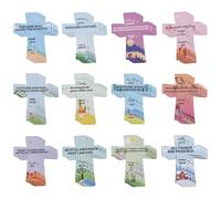 48pcs Magnetic Cross Bookmarks, Christian Bible Verse Bookmarks Religious Gifts Page Markers for Bible Church Sunday School Women Students Teachers