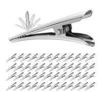48Pcs Metal Alligator Clips Small Roach Clips Metal Alloy Clip Crocodile Clamps for Christmas Flowers Decorations Tree Spring Clips for Artificial Flower DIY Card Photo Memo Clip