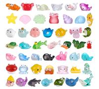 48Pcs Mini Ocean Resin Animals,48 Styles Tiny Sea Animals Miniature Little Small Resin Animal Figures Bulk for Fairy Garden Micro Landscape Aquarium Dollhouse Decor