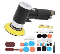 48Pcs Mini Random Orbital Air Sander Kit,High Speed Mini Pneumatic Sander Polisher,Air Sander Black Eccentric Pneumatic Car Waxing Polishing Sanding Machine at-1500 (Heating 21i-11)