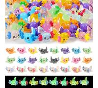 48pcs Mini Resin Axolotls Luminous Tiny Little Small Resin Axolotl, 16 Colors Mini Plastic Axolotls Glow in The Dark for Dollhouse Garden Micro Landscape Aquarium Accessories Party Bag Fillers