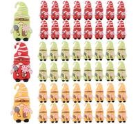 48pcs Mini Spring Gnomes, PVC Material Cute Flower Tiny Gnomes Garden Figurines Colorful Miniature Dwarf Statues for Spring Garden Decoration Small Landscape