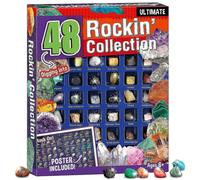 48pcs Natural Crystal Stone Rock & Mineral Education Set For Kids Geology Gem Kit STEM Science Toys Christmas Gift