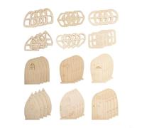 48PCS Natural Fairy Door Craft Kit for Mini Doors and Wooden DIY Unpainted Pine Pieces for Creative Home and Garden Decoration (subtle styles)