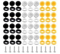 48PCS Number Plate Fixings - License Plate Screws and Caps Kit - Includes 12PCS Self-Tapping Screws - Car Registration Plate Mounting Set - 304 Stainless Steel