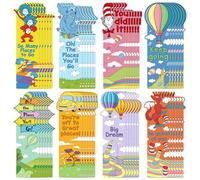 48Pcs Oh The Places You'll Go Bookmarks Double-Sided Inspirational Reading Page Marker Dr. Seuss Party Favors Graduation Gifts for Preschool Kindergarten Graduates Students Kids Stationery Supplies