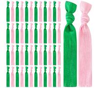 48pcs pink and green hair ties,Elastic webbing No Trace Witch scrunchies Accessories for thick,thin,curly and ponytail hair, for girl Daughter birthday family party