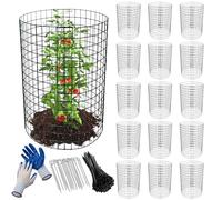 48pcs Plant Protectors from Animals, 24"x 12" Chicken Wire Clothe, Garden Plant Cloche with Stakes and Cable Ties, Metal Plant Cages for Plants, Vegetables, Flowers