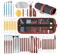 48PCS Pottery Tools Kit for Sculpting, Clay Carving Tools, Ceramic Tools for Polymer Clay, Modeling, Trimming, Molding, Shaping, Pottery Kiln, Arts Crafts Supplies, Adults, Students, Beginners, Pros