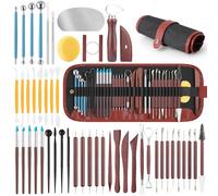 48PCS Pottery Tools Kit for Sculpting, Clay Carving Tools, Ceramic Tools for Polymer Clay, Modeling, Trimming, Molding, Shaping, Pottery Kiln, Arts Crafts Supplies, Adults, Students, Beginners, Pros