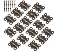 48pcs Retro Butterfly Mini Hinges for Wooden Box Cabinet | Iron Build, Green Finish, Rust Resistant and Easy to Install, Compatible Screws Included for Wardrobes