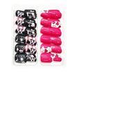 48Pcs Rose Red Love Glitters Glossy Finish Valentines Theme Easy Apply Short Artificial Nail