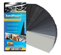 48PCS Sand Paper Variety Pack Sandpaper 12 Grits Assorted for Wood Metal Sanding, Wet Dry Sandpaper 120/150/180/240/320/400/600/800/1000/1500/2500/3000/5000 Grit
