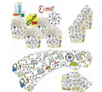 48Pcs Science Cupcake Wrappers and Toppers Set Science Cupcake Holders with Treat Picks Kit Science Party Decoration Science Party Supplies Mad Science Baby Shower Kids Themed Party Decorations Favors