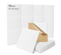 48Pcs Soundproofing Panels 30x30x1cm Square Acoustic Panels Self Adhesive Sound Proofing Foam Panels Hight Quality Acoustic Wall Panels For Studio KTV Home Soundproof Treatment,White