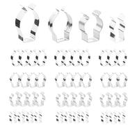48PCS Spring Clips for Hanging Tools - Assorted Terry Clips - 4 Size Heavy-Duty Tool Clips Wall Mounted Metal - Wall-Mounted Tool Clips for Organising Garages, Sheds & Workshops - Secure Spring Clips