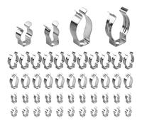 48pcs Spring Terry Clips for Hanging Tools, Metal Tool Clips Storage, Assorted Various Size Wall Mounted Tool Holder Wall Clips, Holder Tidy Wall Clamp Set for Organising Shed Garage Brooms Rakes