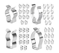 48PCS Spring Terry Clips, Metal Wall Mounted Assorted Heavy Duty Tool Clips for Hanging Various Sizes Tools Storage for Garden Tool Shed Workshops Cupboards Garages, Tool Holder Tidy Wall Clamp Set