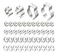 48pcs Spring Terry Clips,Wall Mounted Tool,Storage Metal Tool Clips for Hanging Tools, Assorted Various Size Tool Holder Wall Clips, Broom Holder Tidy Wall Clamp Set for Garden Organising Shed Garage