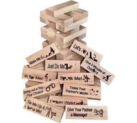 48pcs Super Naughty Block Tower Game Funny Couple Stacking Tower With Truth Or Dare Questions And Challenges Games Valentine Tumbling Tower Stacking