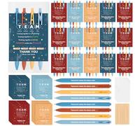 48PCS Team Appreciation Gifts Bulk for Employees Motivational Team Building Cards Inspirational Ballpoint Pens Thank You Gifts for Colleagues Staff Coworker Teacher Nurse Educator Office Supplies