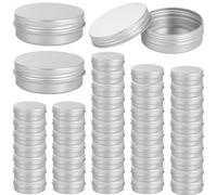 48PCS Tin Jars with Lids, 60ml/2oz Round Aluminum Tea Packaging Boxes, Aluminum Refillable Cosmetic Containers for Creams, Ointments, Salves, Balms, Lotions