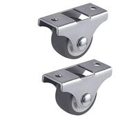 48PCS TPE Fixed Caster Wheels 1-Inch Rigid Non-Swivel Casters with Ball Bearings Heavy-Duty Top Plate for Small Furniture Nightstands Tables and Trolleys