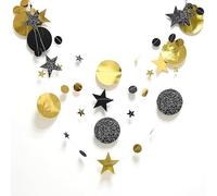 48pcs Twinkle Little Star Garland, Reflective Star Paper Garland, Sparkling Star Bunting Banner Hanging Decoration Twinkle Little Star Bunting Banner Decorations for Christmas Birthday Wedding Room