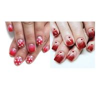 48Pcs Valentines Day Nails With French Tip Valentines Heart Full Covers False Nails Manicure Nails Art For Women And Girls
