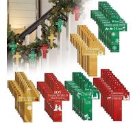 48Pcs Wooden Cross Decorations - Christian Nativity Scene Ornaments, Cross Christmas Religious Decorations for Tree, Wall, Gift (48pcs)