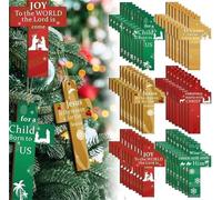 48PCS Wooden Cross Decorations - Christmas Tree & Wall Ornaments, Nativity Scene, Christian Cross Home Decor (48 PCS)