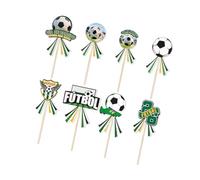 48Pcs World Game Baking Decorations with Soccer Ball Design Sports Party Supplies for Cakes Cupcakes Toppers Picks Soccer Ball Design Cupcake Toppers
