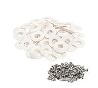 48Pcs Yootones Plastic Guitar Tuner Ferrules Washers for Guitar Tuning Peg Machine Heads (White)