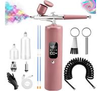 48PSI Airbrush Kit LCD Display,Adjustable Portable Airbrush with Compressor | Cordless High Pressure 6000 mAh Air Brush Set, 0.3mm Nozzle Airbrush Gun for Nail Art, Painting, Cake Decor, Makeup, Modeling