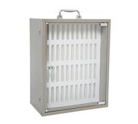 48Slot Stainless Steel Cell Phone Lock BoxSecure Storage Cabinet for Classroom & Office Freestanding/WallMounted Portable HandCarry Design Ideal for Phones & Valuables