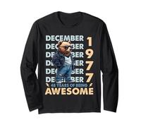 48th Birthday Bear Legends December 1977 48 Years Old Mens Long Sleeve T-Shirt