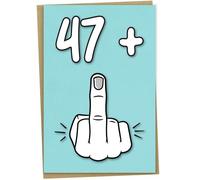 48th Birthday Card, 47 + 1, Funny Birthday Card for 48 Year Old Women or Men, 5x7