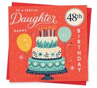 48th Birthday Card for Daughter, Bright Balloons Party Design