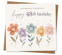 48th Birthday Card for Daughter, Floral Flower Floral Design