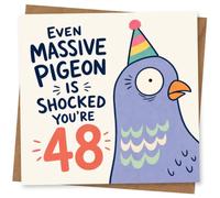 48th Birthday Card for Her or Him, Funny Party Design