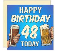 48th Birthday Card for Men Him Men's Beer Birthday Card for 48 Year old Woman Ladies Friend Sister Mum Auntie Daughter forty eighth, forty eight Niece cousin