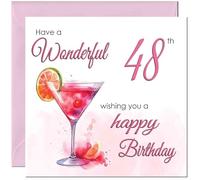 48th Birthday Card for Women - Ladies Elegant Birthday Cards for 48 year old woman eight, forty eighth Mum Sister Aunt Niece Daughter Grandma Nanny for her Mother Wife Girlfriend
