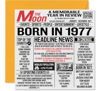 48th Birthday Cards for Men Women - Born In 1977 Newspaper - Happy 48 Birthday Card for Mum Dad Uncle Aunt Vintage Retro Back In 1977, 145mm Bday Greeting Cards