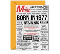 48th Birthday Cards for Women Men - Born In 1977 Newspaper - Happy 48 Birthday Card for Dad Mum Aunt Uncle Vintage Retro Back In 1977, 5x7 Inch Bday Greeting Cards