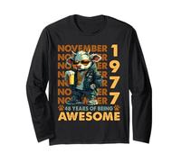 48th Birthday Cow Legends November 1977 48 Years Old Mens Long Sleeve T-Shirt