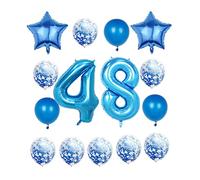 48th Birthday Decorations Party Supplies,Blue Number 48 Balloon,40 Inch Giant Foil Mylar 48th Balloons Decoration for men and women,Large Helium Numbers 48 Balloon for 48th Anniversary Events Supplies