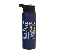 48th Birthday for Him | I'm Now 48 Years Old | Cool Bday Stainless Steel Insulated Water Bottle