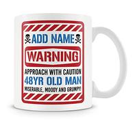 48th Birthday Funny Gift - Personalised Mug/Cup - Add Name - 48 Grumpy Old Man