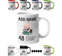 48th Birthday Gift for Grumpy Old Man - Grandad Gifts, Funny Gifts - Personalised 48 Mug/Cup - Add Name