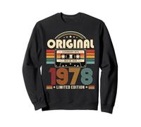 48th Birthday Gift Man Woman 1978 Vintage Cassette 48 Deco Sweatshirt